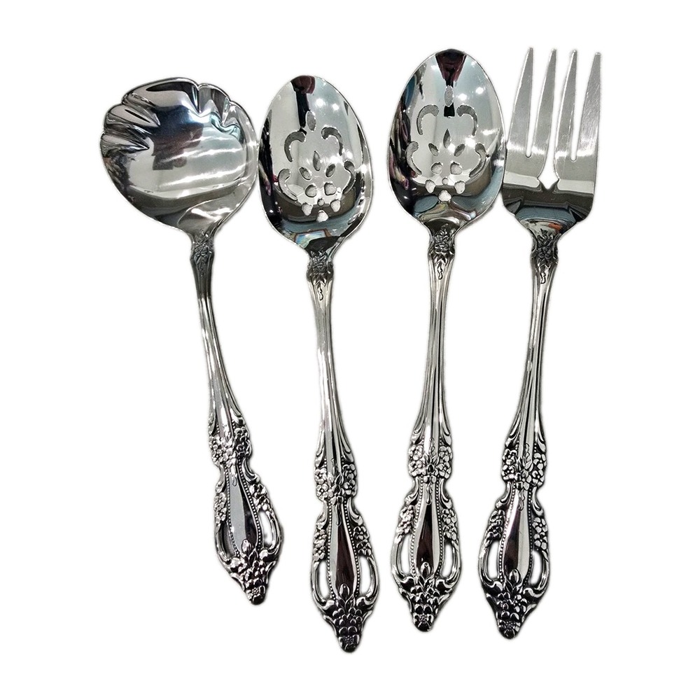 Vintage Oneida Raphael Distinction Deluxe HH Stainless Serving Set - 4 Pcs
